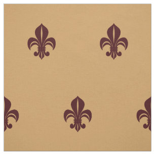 Tela Fleur de lys lirio francés rojo sobre amarillo