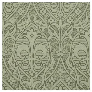 Tela Fleur de Lys, renacimiento gótico - Mossy Green