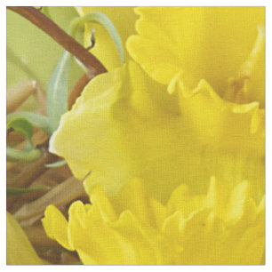 Tela flor amarilla y huevos de pascua