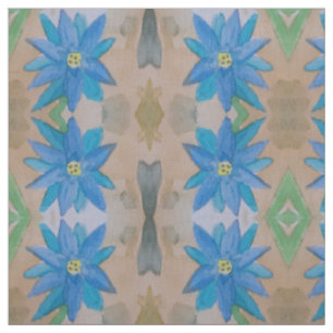 Tela Flor azul Pima Cotton Fabric