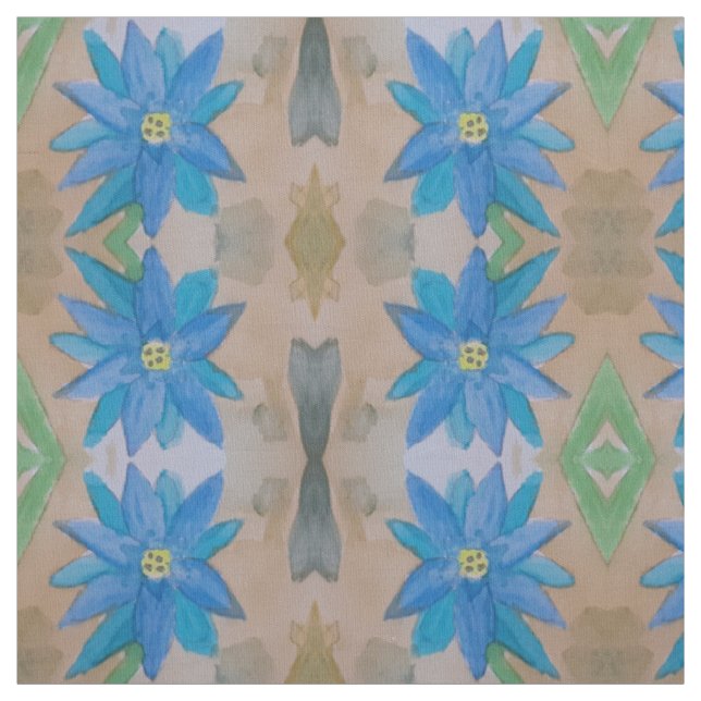 Tela Flor azul Pima Cotton Fabric (Retal)