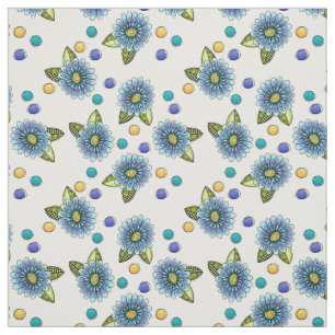 Tela Flor azul Sketchy