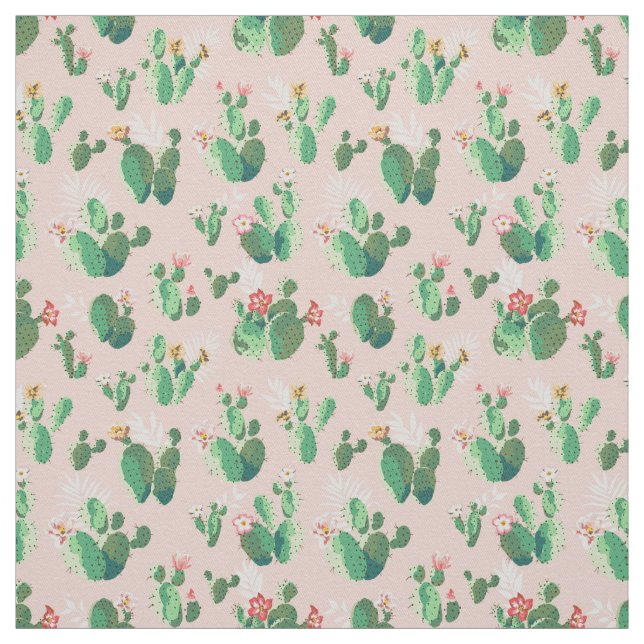 Tela flor cactus rosada (Retal)