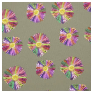 Tela Flor colorida Boho Moda floral caqui verde