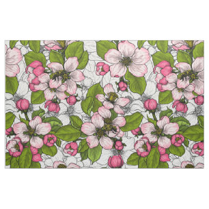 Tela Flor de Apple en blanco