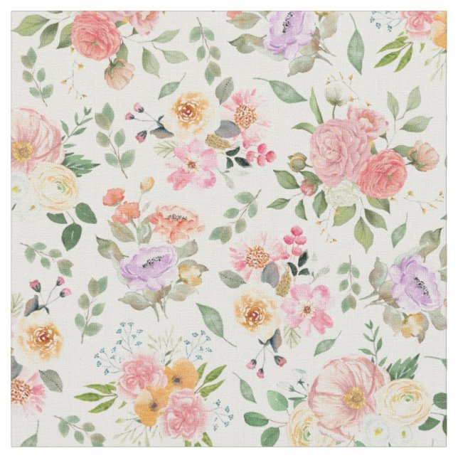 Tela Flor de Boho de verano en blanco (De cerca)