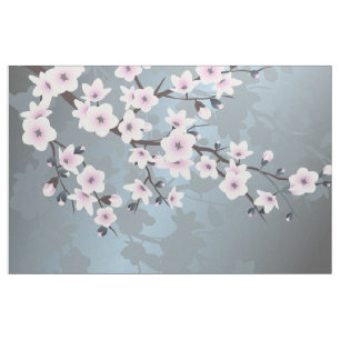Tela Flor de cerezo azul oscuro
