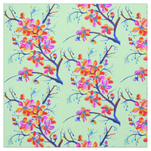 Tela Flor de cerezo sakura florece en colores audaces