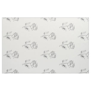 Tela Flor de dibujo de flor Rosa