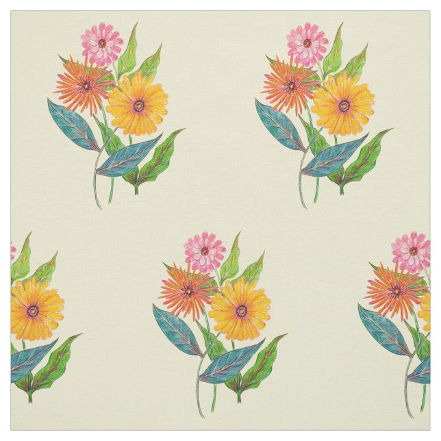 Tela Flor de flores silvestres de zinnia artificial (Retal)