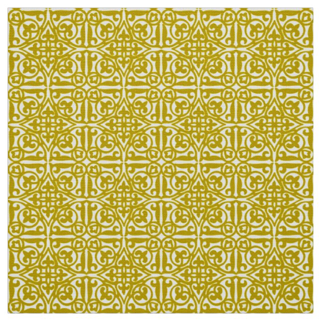 Tela Flor de lis medieval del damasco, oro de la (Retal)