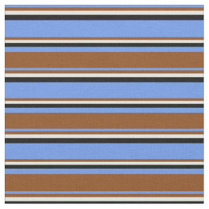 Tela Flor de maíz azul, marrón, amarillo claro y negro