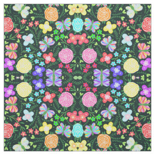 Tela Flor de mariposa arco iris