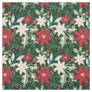Tela Flor de Nochebuena Navideña