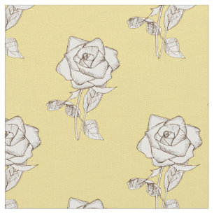 Tela Flor de rosa blanca amarilla
