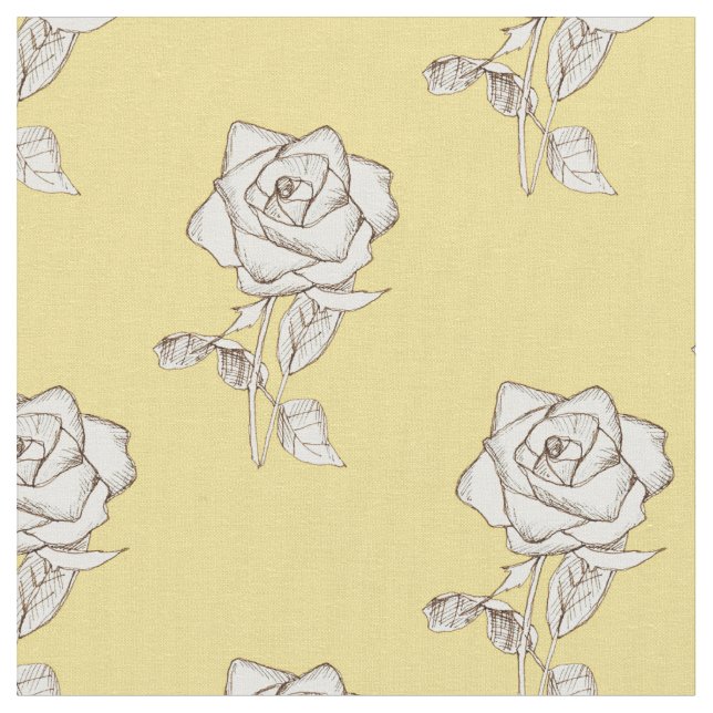 Tela Flor de rosa blanca amarilla (De cerca)