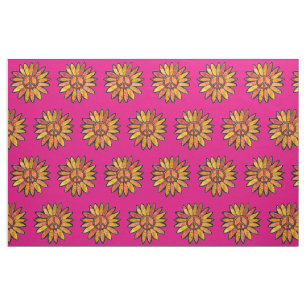 Tela Flor de signo de paz roja y dorada