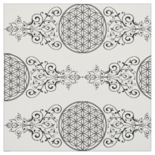 Tela Flor de vida - ornamentos negro I