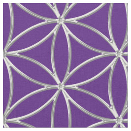 Tela Flor de vida - patrón de XI y plata vintage