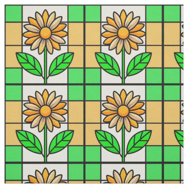 Tela Flor de vidrio manchado (Retal)