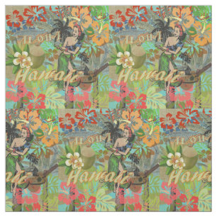 Tela Flor Hawai Hula Vintage Floral Gráfico