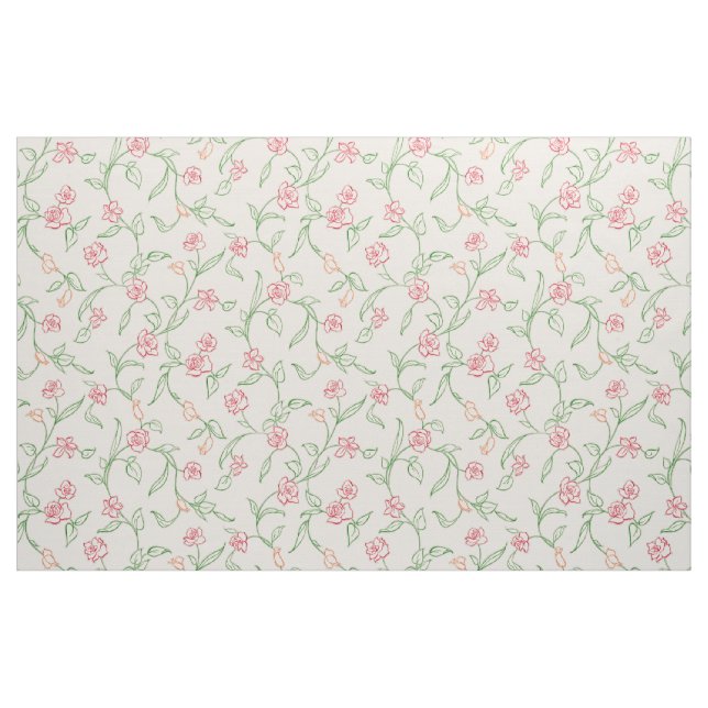 Tela Flor Jardín rosa (Yarda)