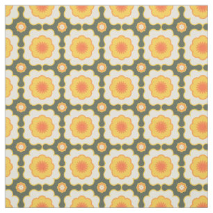 Tela Flor Patrón Floral Geométrico Retro Sunshine 70s