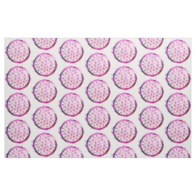 Tela Flor púrpura de la vida ("Cuarto gordo" (fat quarter))