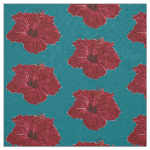 Tela Flor roja hibiscus