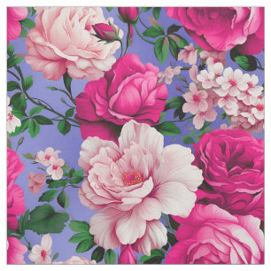 Tela Flor rosa rosada grande retro