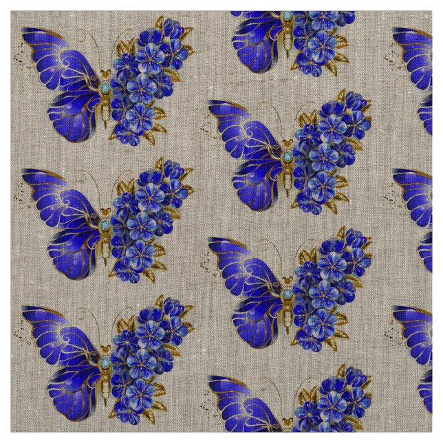 Tela Flor Sapphire Mariposa (Retal)
