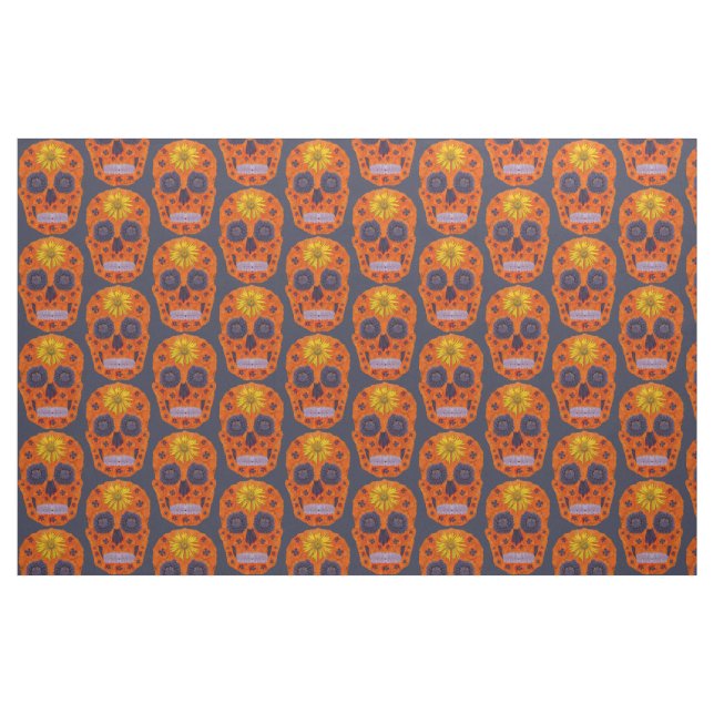 Tela Flor Skull 1 ("Cuarto gordo" (fat quarter))
