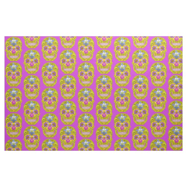 Tela Flor Skull 3 ("Cuarto gordo" (fat quarter))