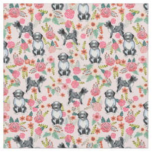 Tela flor vintage de perro aussiedoodle rosa