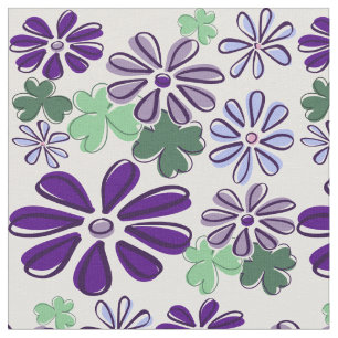 Tela Flor violeta y verde