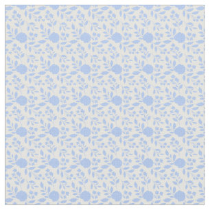 Tela Flora Azul Blanca Y Clara