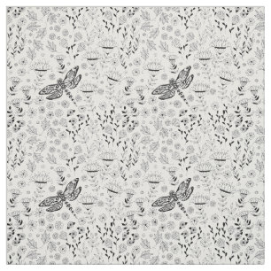 Tela Flora y libélula