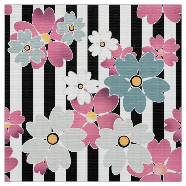Tela Floral, a rayas (Retal)