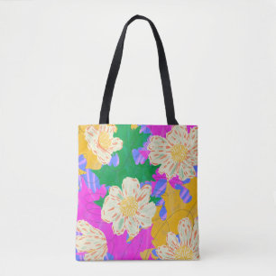 Tela 'Floral Abstracto Vibrante' Bolso de Hombro Colori