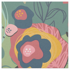 Tela Floral abstrata verde