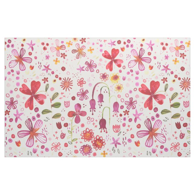 Tela Floral acuarela Boho Coloroso ("Cuarto gordo" (fat quarter))