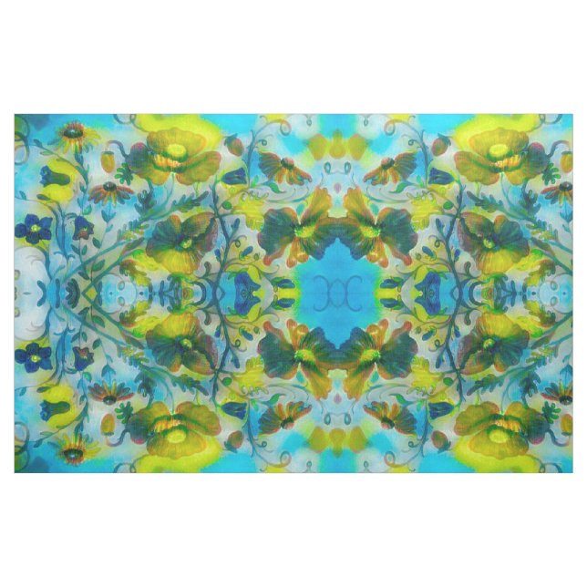 Tela floral amarilla ("Cuarto gordo" (fat quarter))