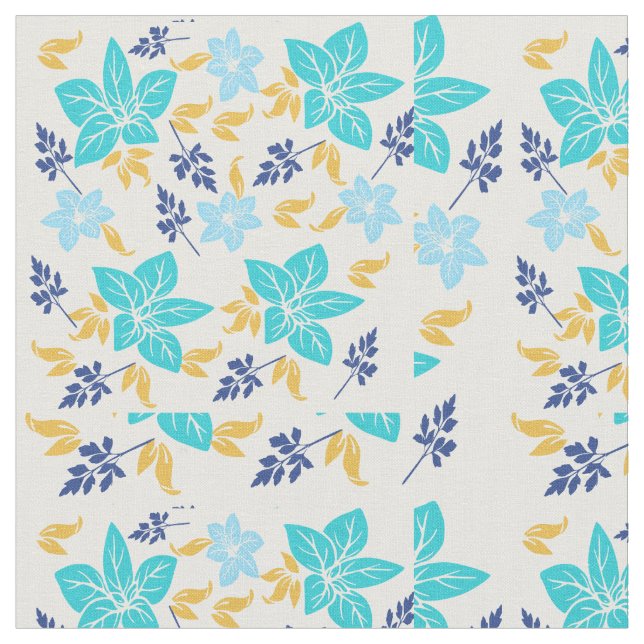 Tela Floral Azul (De cerca)