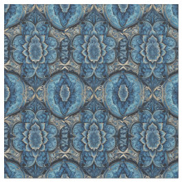 Tela Floral azul y plateada abstracta