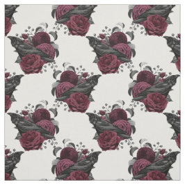 Tela Floral Black Raven en blanco