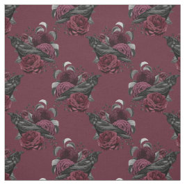 Tela Floral Black Raven en el vino