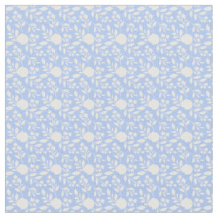 Tela Floral blanca y azul claro