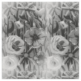 Tela floral blanca y negra