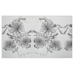Tela Floral blanca y negra