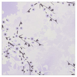 Tela Floral Cerezo Blossom Púrpura Patrón